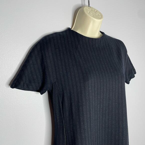 Theory Dolman Short Sleeve Shift Dress Pale Stripe Knit Short Sleeve Career M - Picture 3 of 10